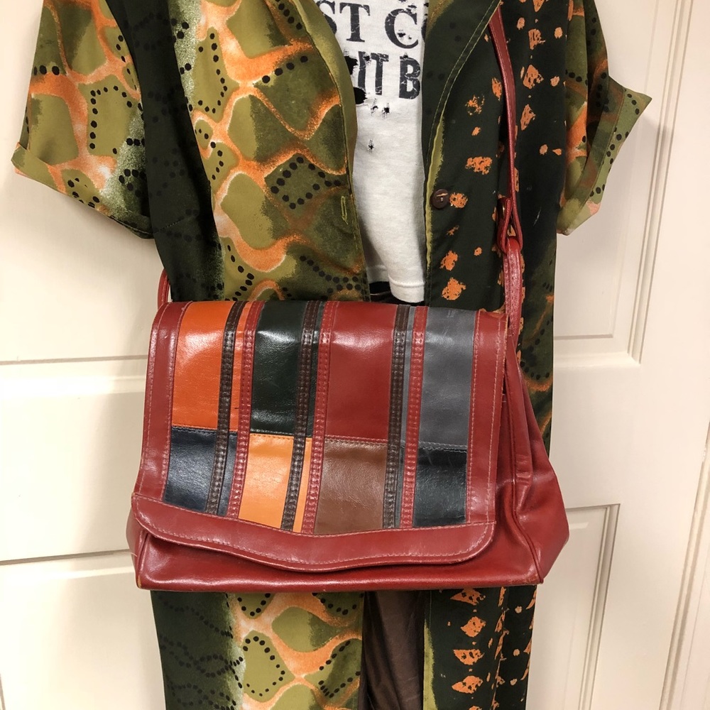 70s Vintage Color-block purse